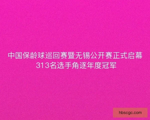 中国保龄球巡回赛暨无锡公开赛正式启幕 313名选手角逐年度冠军